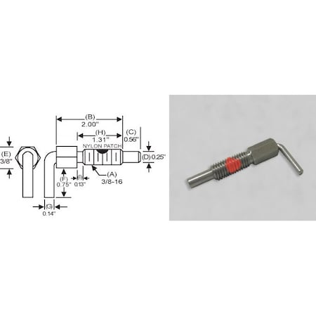 S & W Manufacturing L-Handle Lock, Nose P, 3/8-16", 1.31" SLNW-3